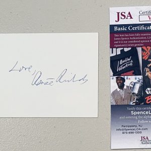 Renee Richards Signed Autographed 3x5 Card JSA Cert Transgender Activist