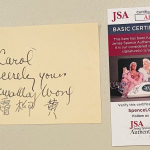 Anna May Wong Signed Autographed 3.5 x 5 Album Page JSA Cert Chinese Actress