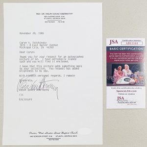 Ralph Abernathy Autographed 7x10 Typed Letter Signed JSA Civil Rights Leader