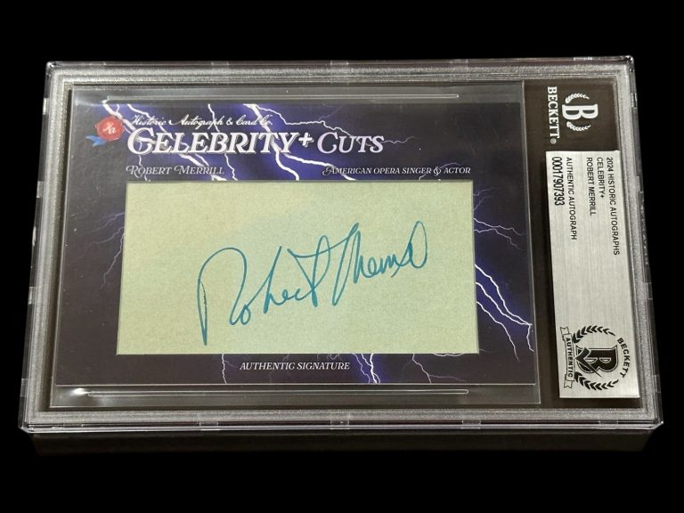 Robert Merrill Met Opera Singer Actor Signed Autograph BAS Beckett Slab # 2/2