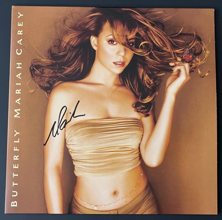 MARIAH CAREY SIGNED AUTOGRAPH BUTTERFLY VINYL RECORD ALBUM LP & BECKETT BAS COA