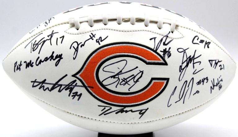 2025 Chicago Bears Team Signed Logo Football w/COA Caleb Williams Swift Moore