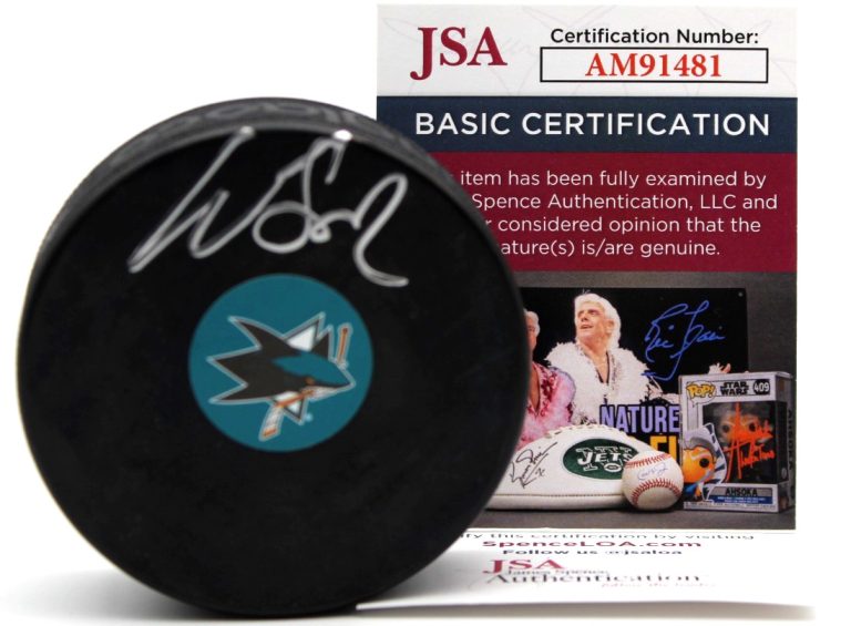 WILL SMITH SIGNED SAN JOSE SHARKS HOCKEY LOGO PUCK W/JSA COA AM91481 COLLECTIBLE MEMORABILIA