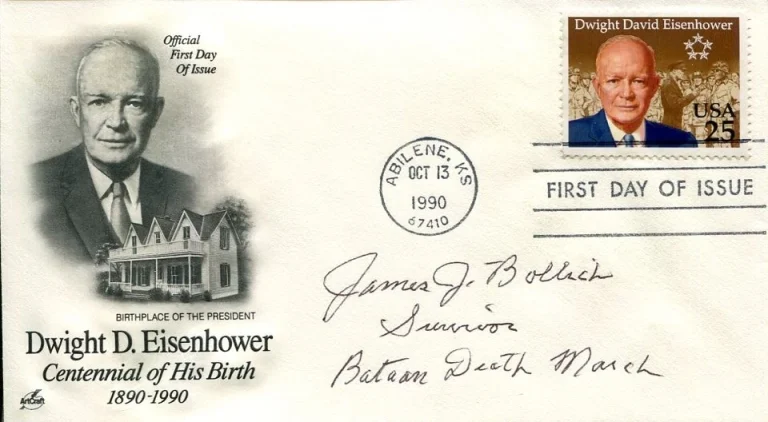 James Bollich WWII War Bataan Death March Survivor Signed Autograph FDC