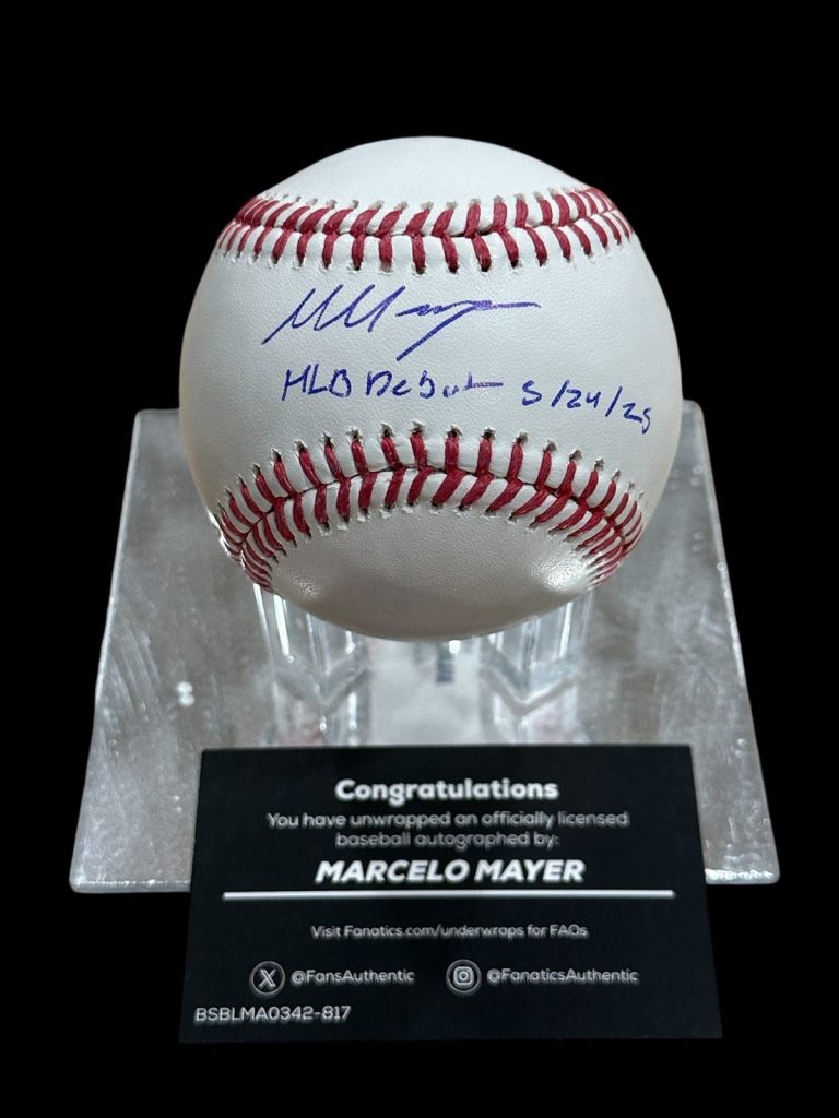 Marcelo Mayer Boston Red Sox MLB Debut Signed Autograph Baseball MLB Fanatics