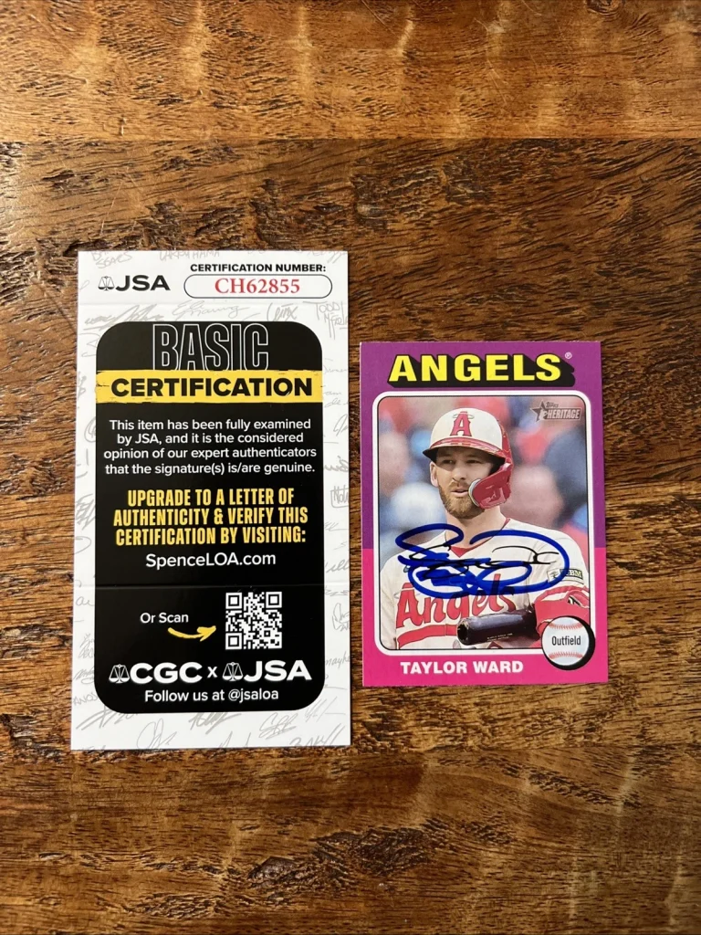 Taylor Ward IP Signed Topps Heritage Card JSA Coa Angeles Autographed