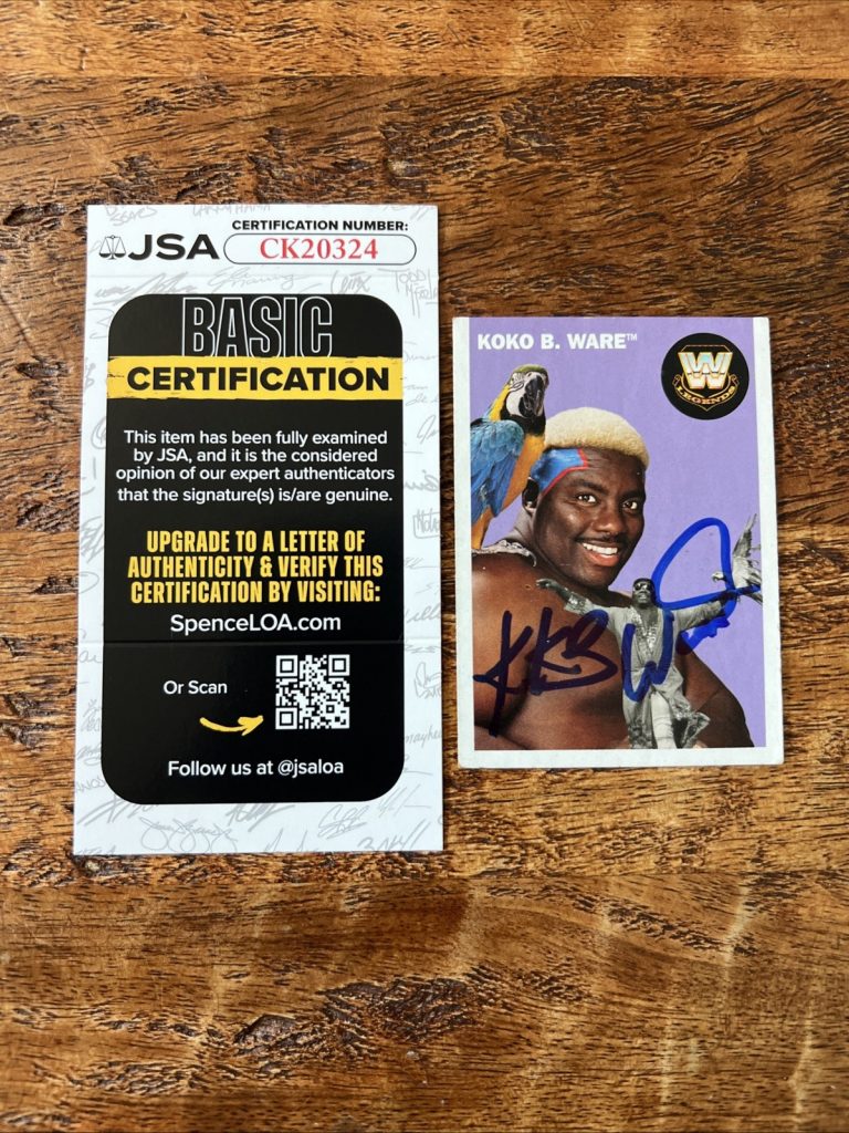 Koko B. Ware IP Signed Topps Card JSA Coa Autographed WWE