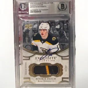 Ryan Donato signed 2018-19 Boston Bruins Exquisite Rookie Patch Card Beckett