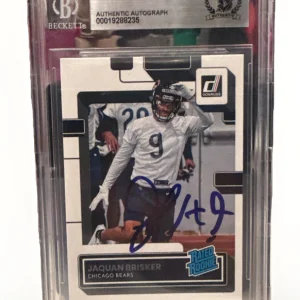 Jaquan Brisker signed Chicago Bears 2022 Donruss 372 RC Card Beckett 00019288235