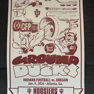 10 2026 IU Indiana Hoosiers Official Football Poster Peach Bowl Curt Cignetti
