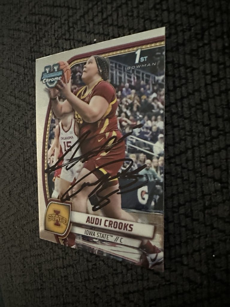 Signed Trading Card Audi Crooks Iowa State Rookie RC Bowman U Chrome #9 2025