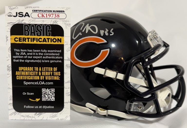 COLE KMET signed (CHICAGO BEARS) 🐻 mini football helmet JSA COA CK19738
