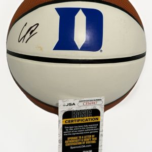 CAMERON CAM BOOZER signed (DUKE BLUE DEVILS) logo basketball JSA COA CJ56987