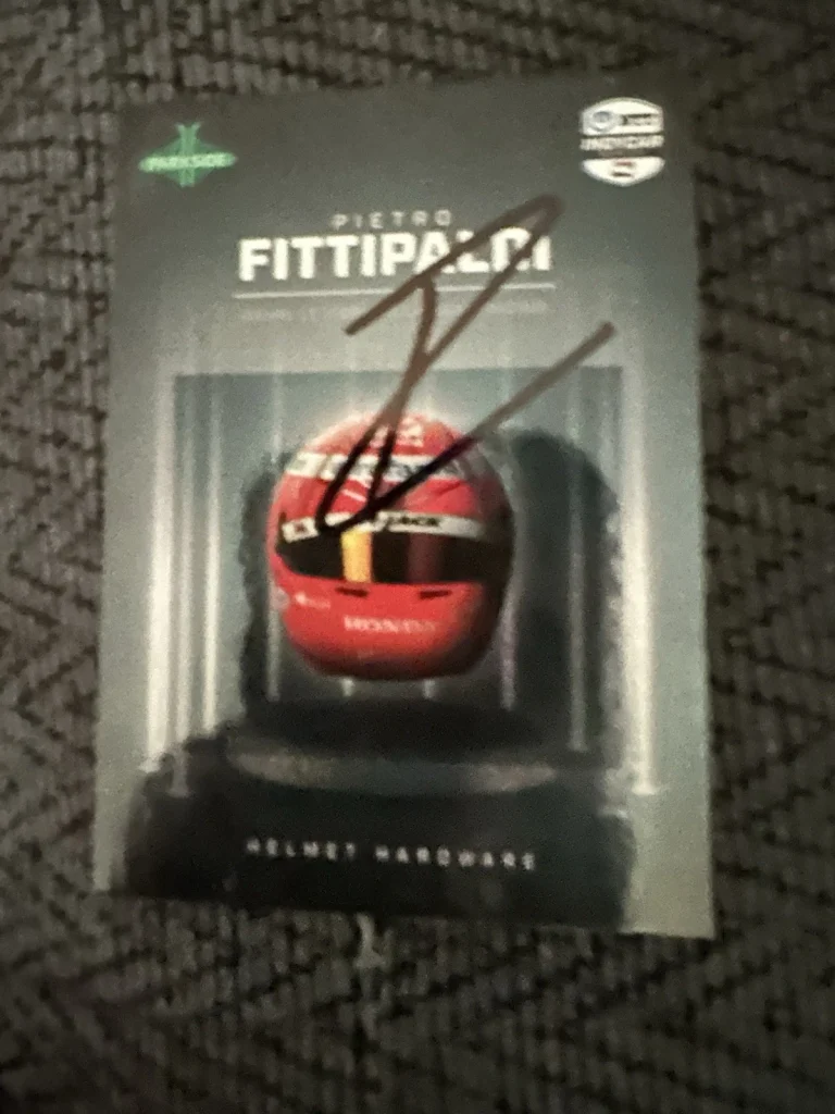2025 Parkside Indy Car Trading Card 500 Pietro Fittipaldi Signed Helmet