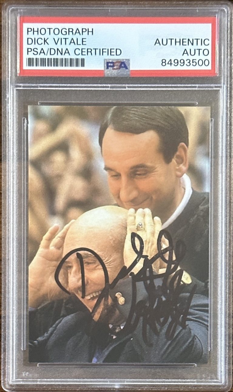 NCAA ANNOUNCER DICK VITALE ESPN SIGNED PHOTOGRAPH PSA DNA AUTOGRAPH PICTURE HOF