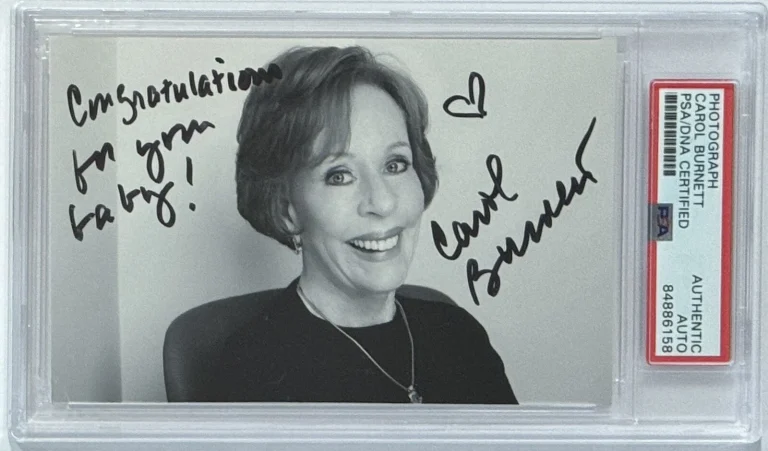 CAROL BURNETT SIGNED PHOTOGRAPH PSA DNA COA AUTOGRAPH INSC “Congrats On Baby”