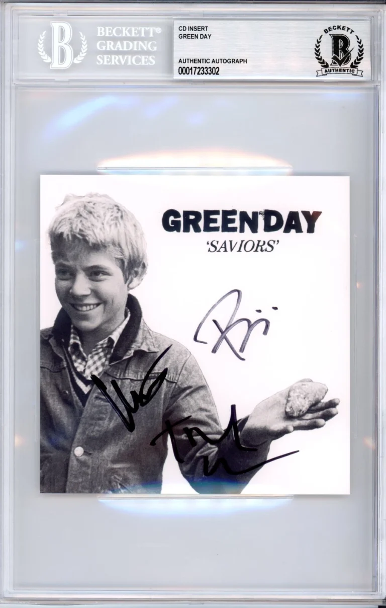 SIGNED Green Day Saviors Photograph Art Card Picture BAS Beckett COA Autographed