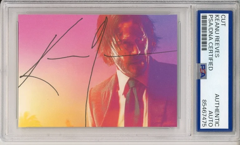 SIGNED Keanu Reeves JOHN WICK Picture Cut Photograph PSA DNA COA Autographed