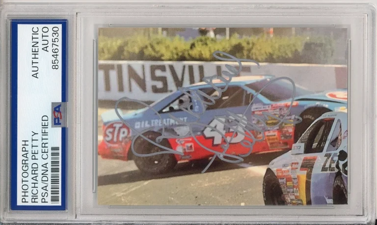 RICHARD PETTY NASCAR CRASH SIGNED PHOTOGRAPH AUTOGRAPH PSA DNA AUTHENTIC COA