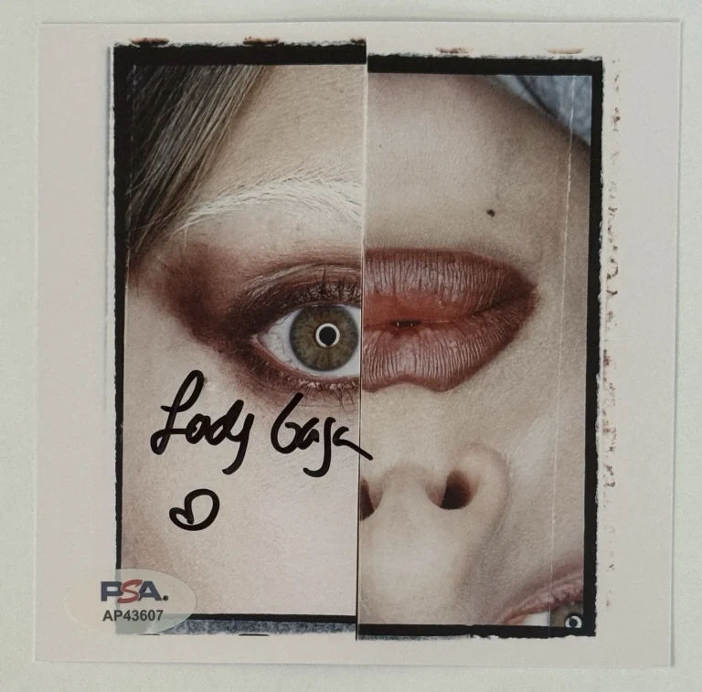 SIGNED Lady Gaga Mayhem AUTOGRAPHED HEART Photograph Art Card & CD PSA DNA COA