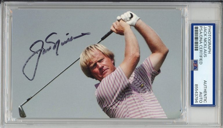 JACK NICKLAUS PSA DNA COA CERTIFIED SIGNED GOLF PHOTOGRAPH AUTOGRAPHED AUTHENTIC