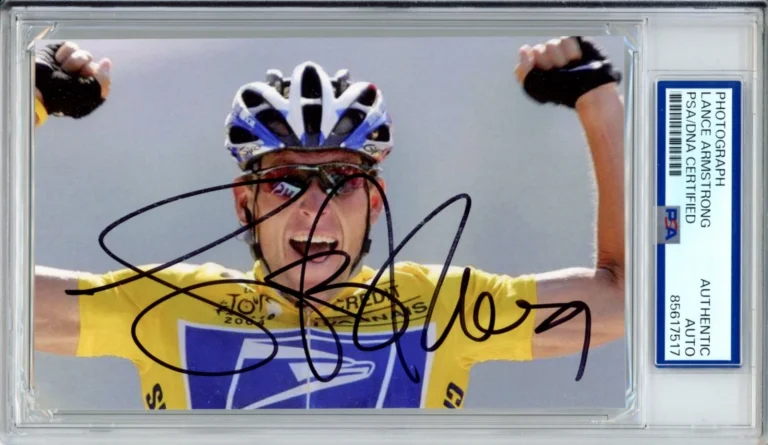 LANCE ARMSTRONG SIGNED PHOTOGRAPH TOUR DE FRANCE OLYMPICS AUTOGRAPH PSA DNA COA