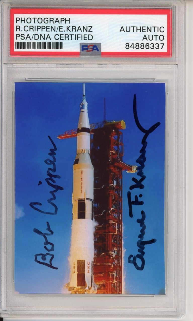 NASA ASTRONAUT ROBERT BOB CRIPPEN & EUGENE KRANZ SIGNED PHOTOGRAPH PSA DNA COA