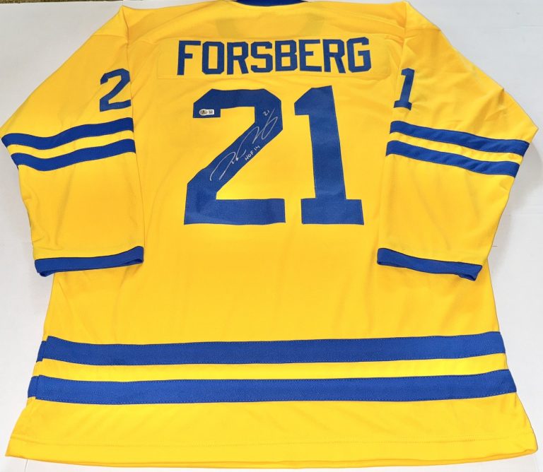 Peter Forsberg Sweden signed Custom jersey W/ HOF Beckett Witnessed