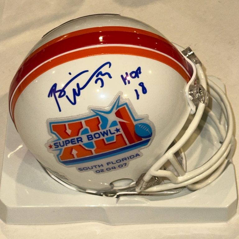 BRIAN URLACHER (Bears) Signed SUPER BOWL XLI VSR4 Mini-helmet BAS) w/ HOF Insc