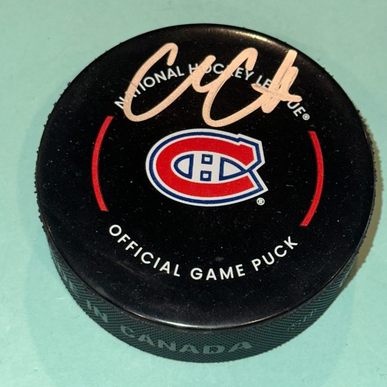 COLE CAUFIELD Signed Montreal CANADIENS Official GAME Puck Beckett (BAS)