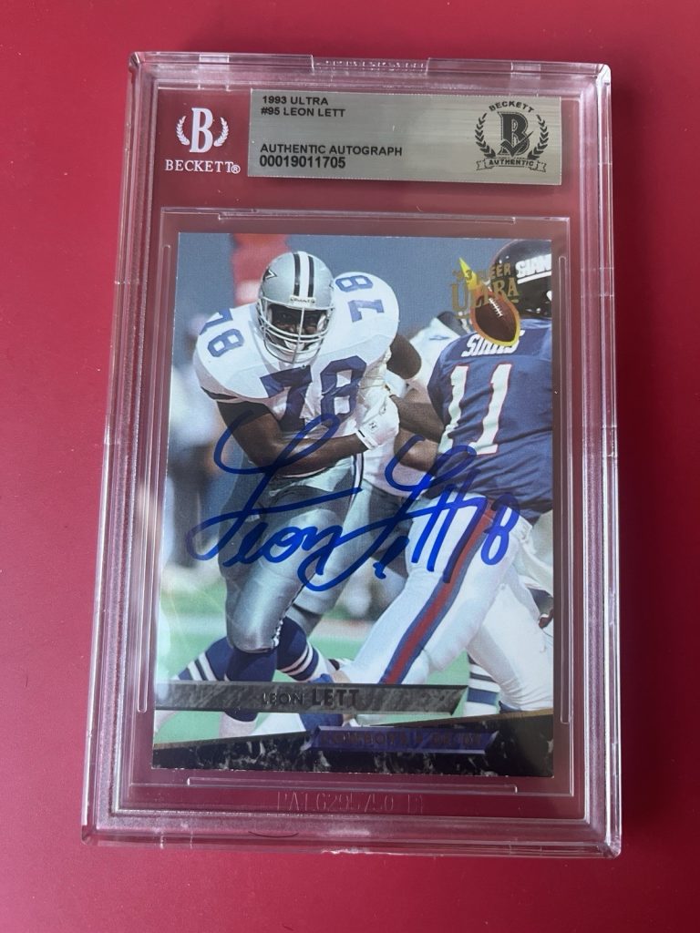 Leon Lett Cowboys 1991 Ultra Card Signed Auto Beckett BAS Slabbed