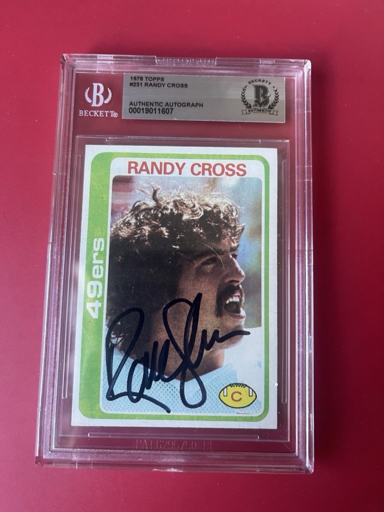 Randy Cross 49ers 1978 Topps Rookie Card Signed Auto Beckett BAS Slabbed