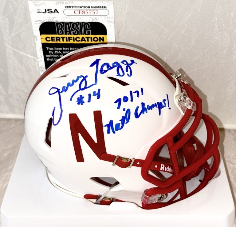 Jerry Tagge signed Nebraska Cornhuskers mini helmet autographed W/ Inscrip. JSA
