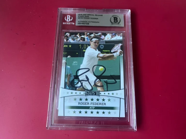 Roger Federer Tennis 2018 Leaf Special Stars Year Card Signed Auto Beckett BAS
