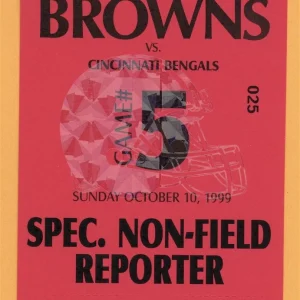 Cleveland Browns 1999 Bengals Football REPORTER Backstage Pass