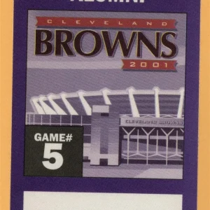 Cleveland Browns 2001 Football ALUMNI Backstage Pass