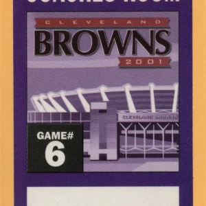 Cleveland Browns 2001 Football COACHES ROOM Backstage Pass
