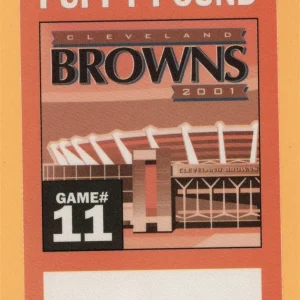 Cleveland Browns 2001 Football Puppy Pound Backstage Pass