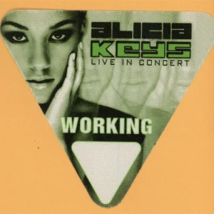 Alicia Keys 2003 Concert Tour WORKING Backstage Pass