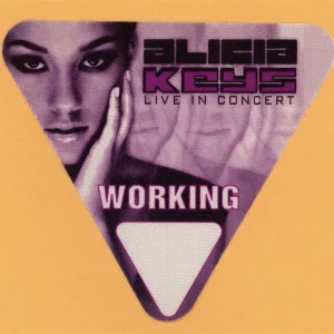 Alicia Keys 2003 Concert Tour WORKING Backstage Pass