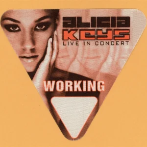 Alicia Keys 2003 Concert Tour WORKING Backstage Pass