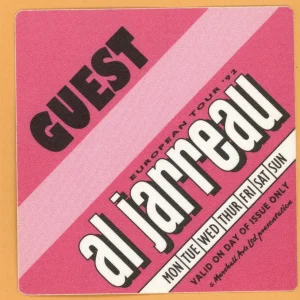 Al Jarreau 1992 Concert Tour GUEST Backstage Pass