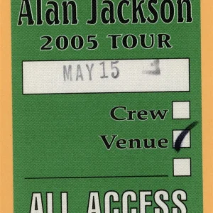 Alan Jackson 2005 Concert Tour ALL ACCESS Backstage Pass