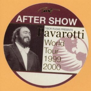 Pavarotti 1999 Concert Tour AFTER SHOW Backstage Pass