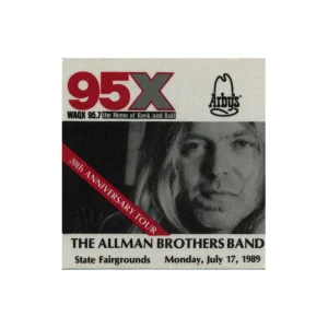 Allman Brothers 1989 20th Anniversary Concert Tour Backstage Pass