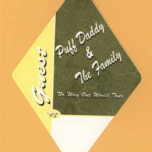 Puff Daddy & Family 1998 No Way Out Concert Tour GUEST Backstage Pass