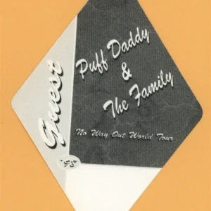 Puff Daddy & Family 1998 No Way Out Concert Tour GUEST Backstage Pass