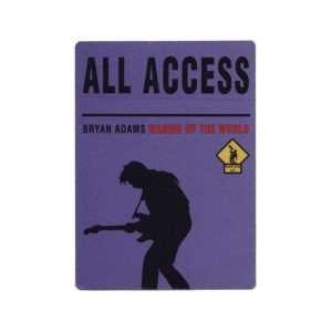 Bryan Adams 1991 Waking Up the World Concert Tour All Access Backstage Pass