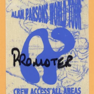 Alan Parsons Tour Concert Tour Promoter Backstage Pass
