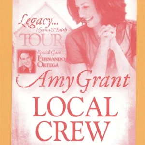 Amy Grant 1998 Christmas Concert Tour LOCAL CREW Backstage Pass